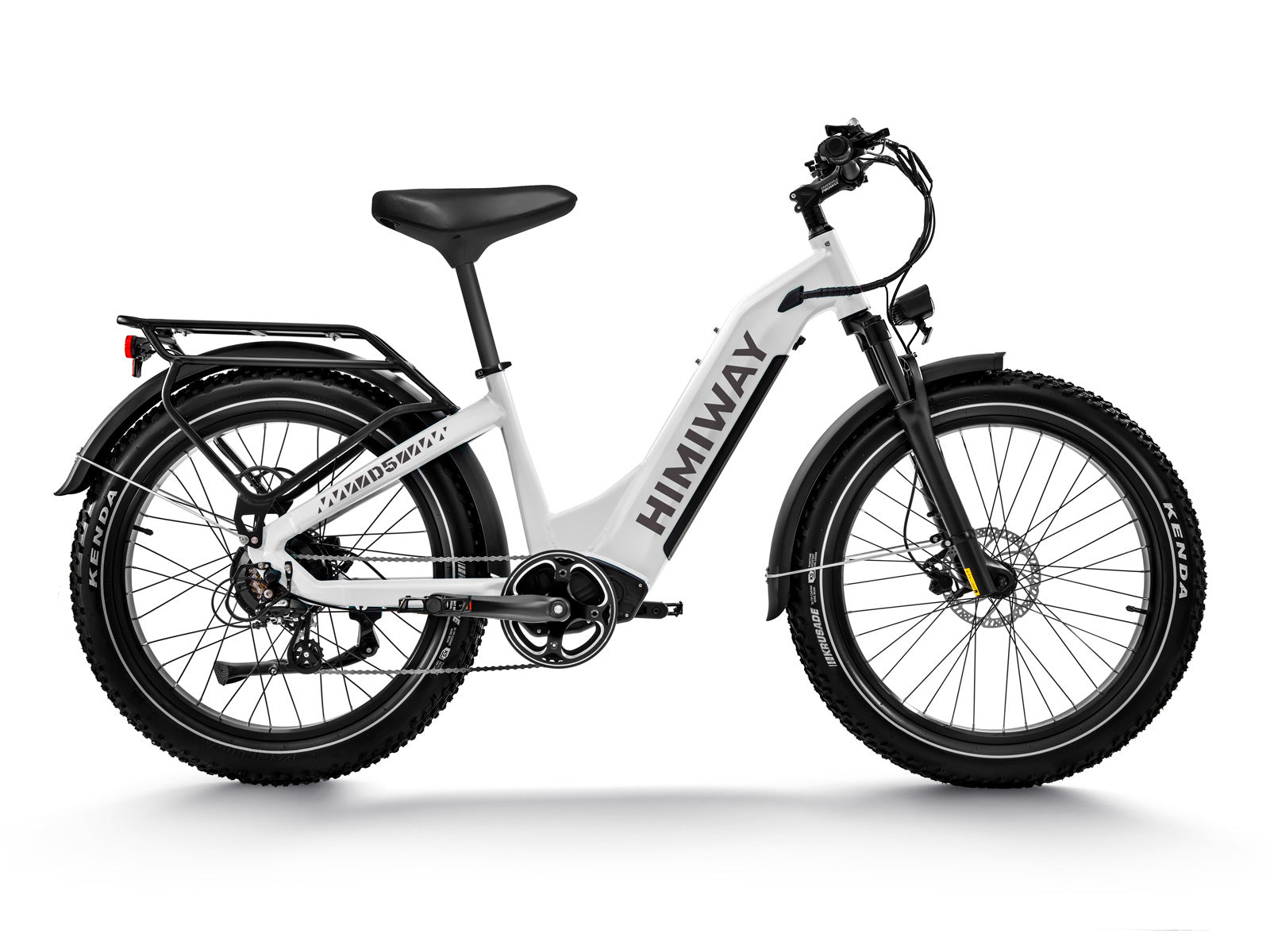 Himiway D5 Zebra Step-Thru Fatbike in Weiß– vielseitiges elektrisches Fatbike für jedes Gelände