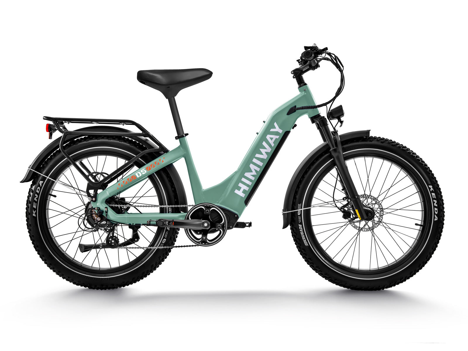 Himiway D5 Zebra Step-Thru Fatbike in Grün– vielseitiges elektrisches Fatbike für jedes Gelände