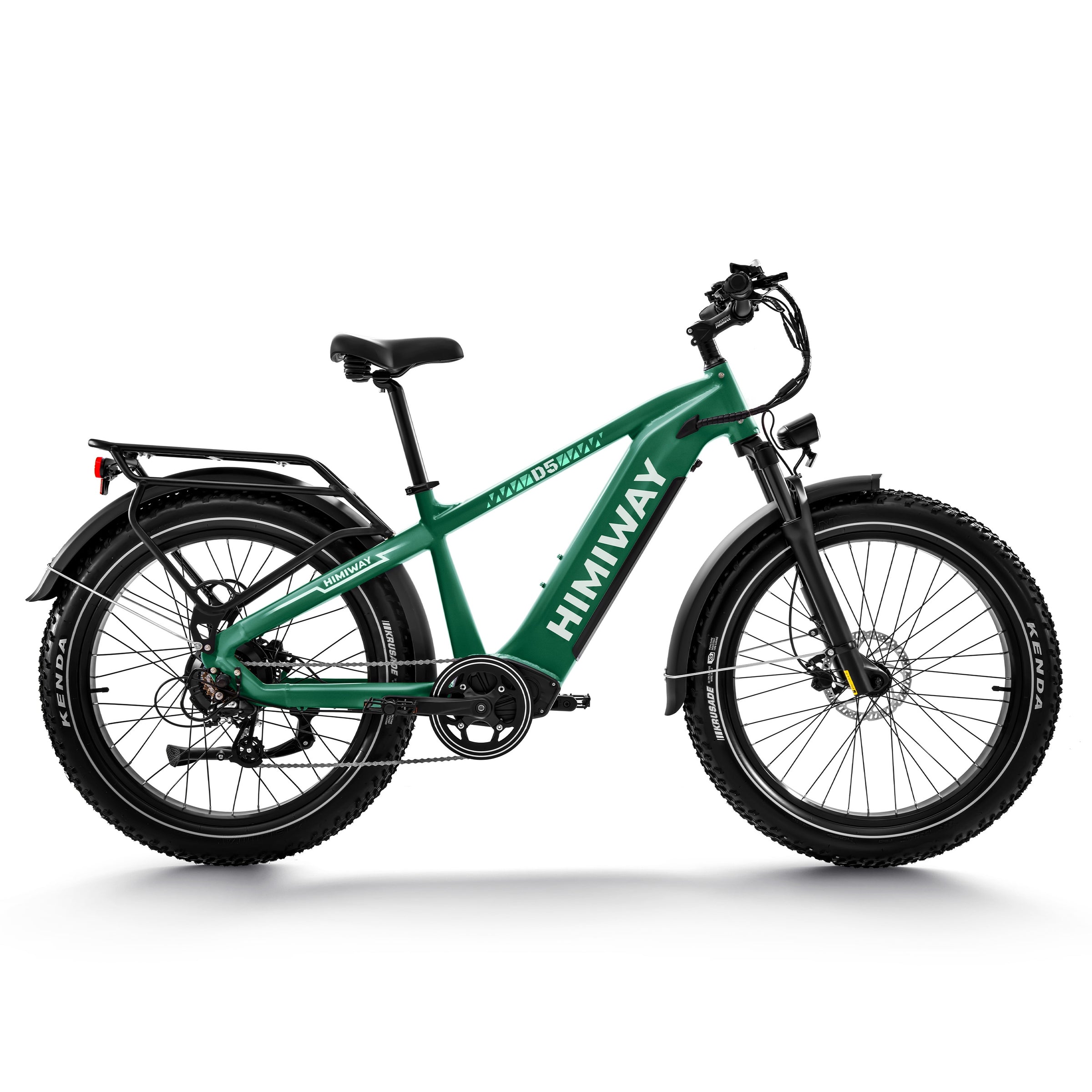 Himiway D5 Zebra Step-Over Fatbike in Dunkelgrün– vielseitiges elektrisches Fatbike für jedes Gelände