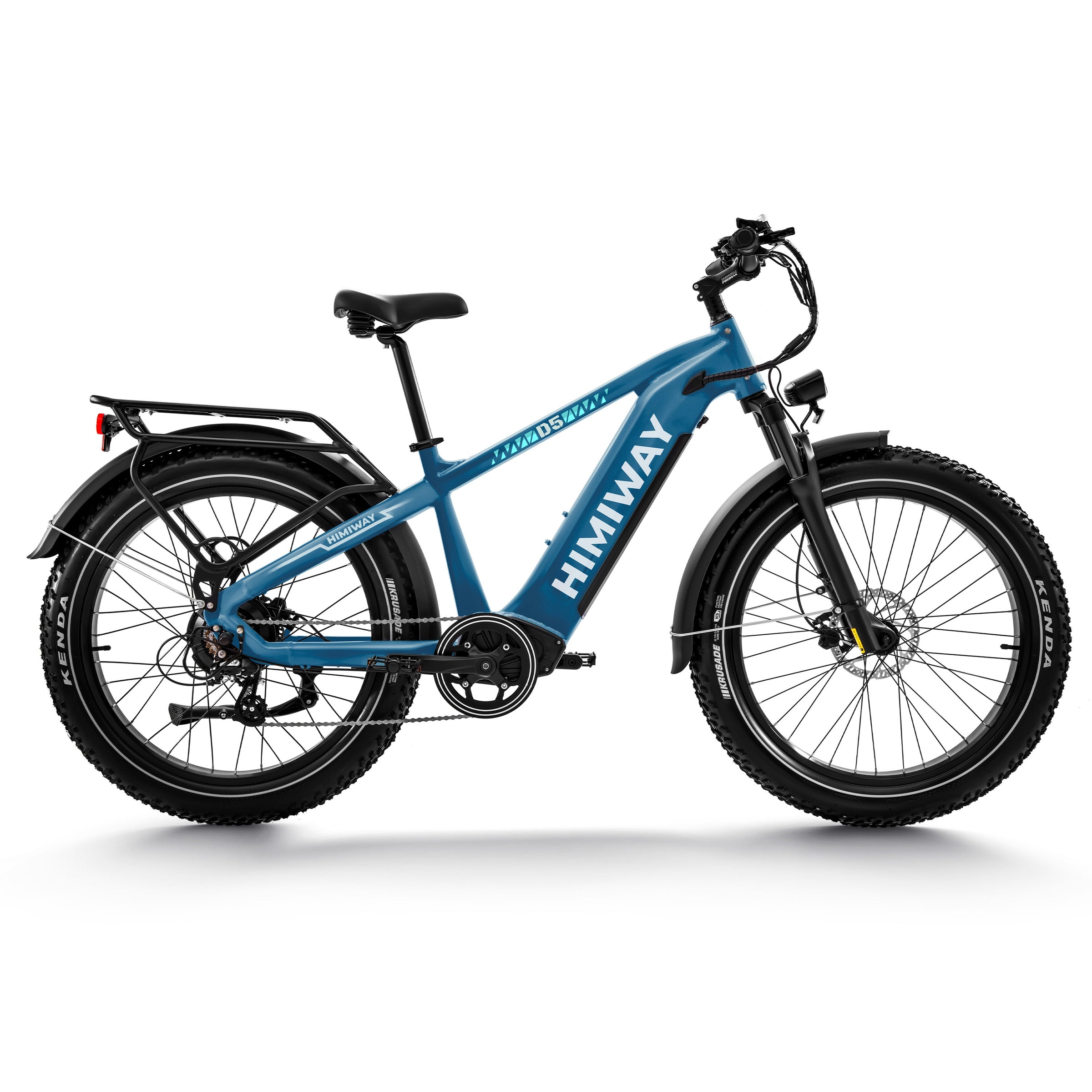 Himiway D5 Zebra Step-Over Fatbike in Blau– vielseitiges elektrisches Fatbike für jedes Gelände