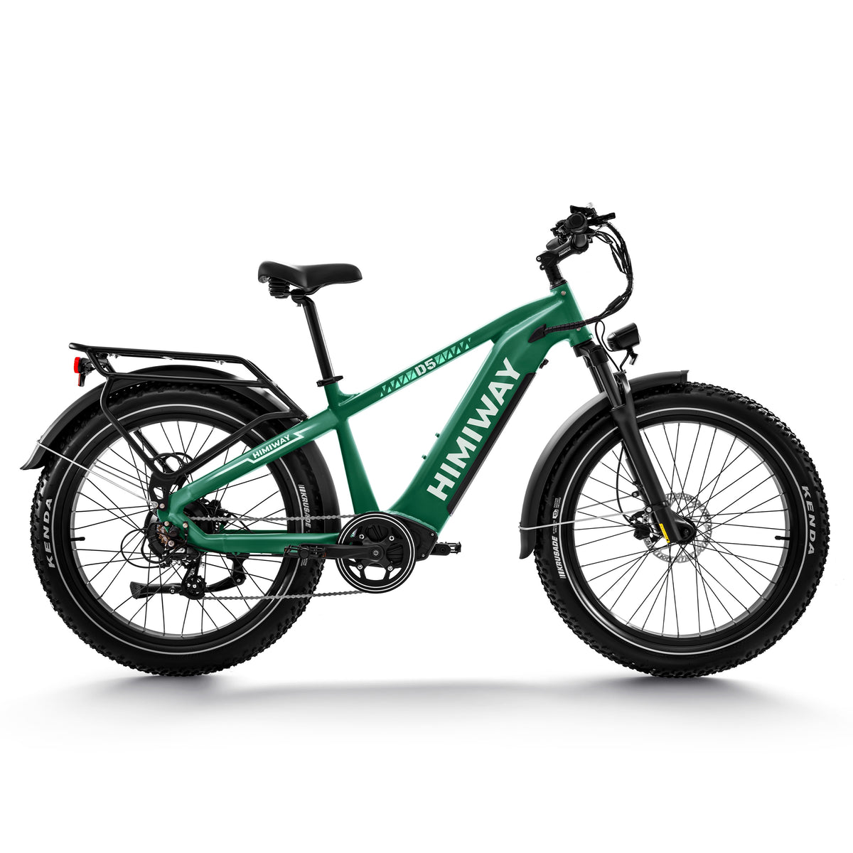 Himiway D5 Zebra Step-Over Fatbike in Dunkelgrün– vielseitiges elektrisches Fatbike für jedes Gelände