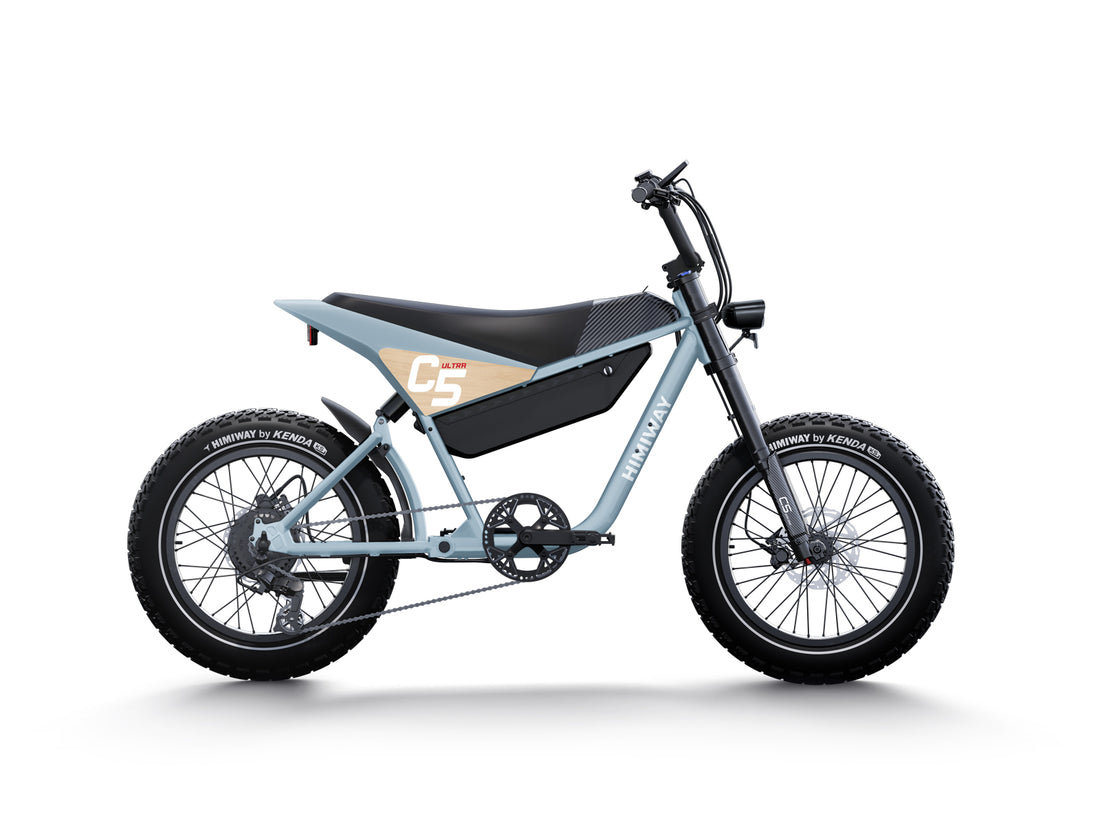 Weiß Version vom Himiway C5 Ultra E-Bike im Motorrad-Stil